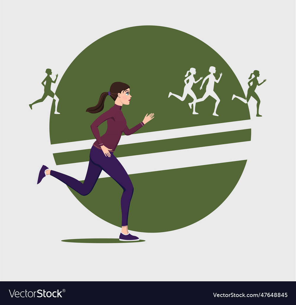 long-distance-running-athletes-run-around-vector-image