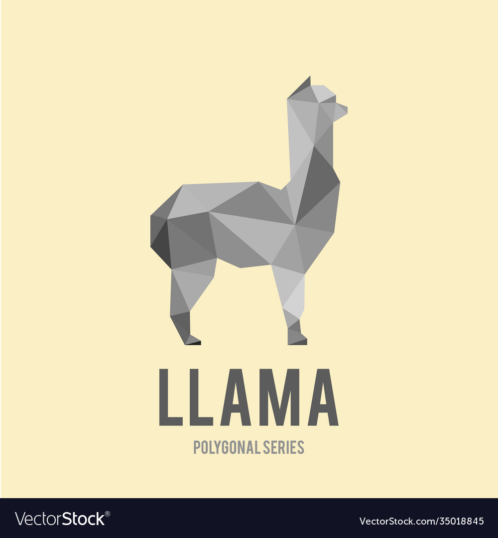 Low poly llama polygonal triangular geometric