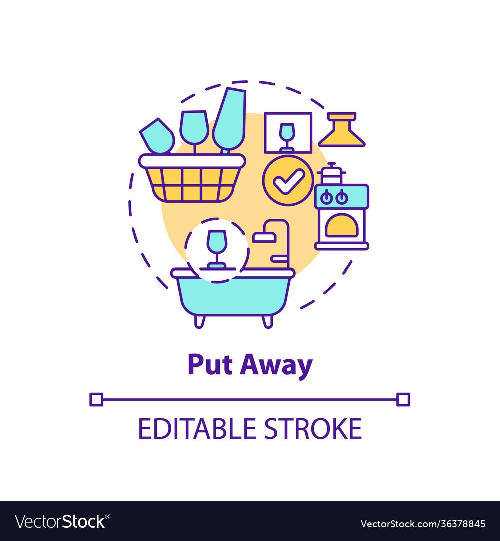 Put away concept icon Royalty Free Vector Image