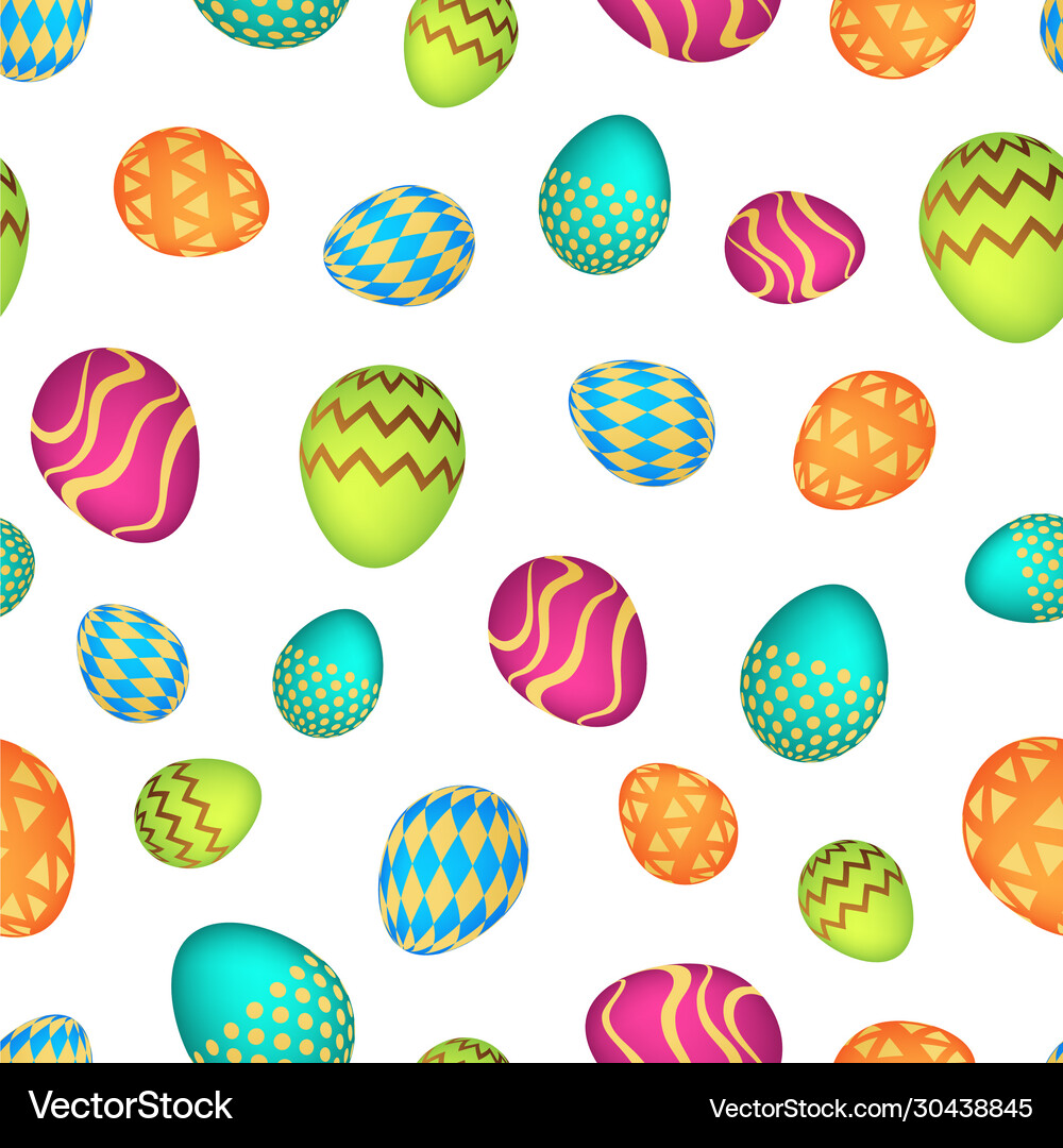 Seamless pattern with colorful easter eggs Vector Image