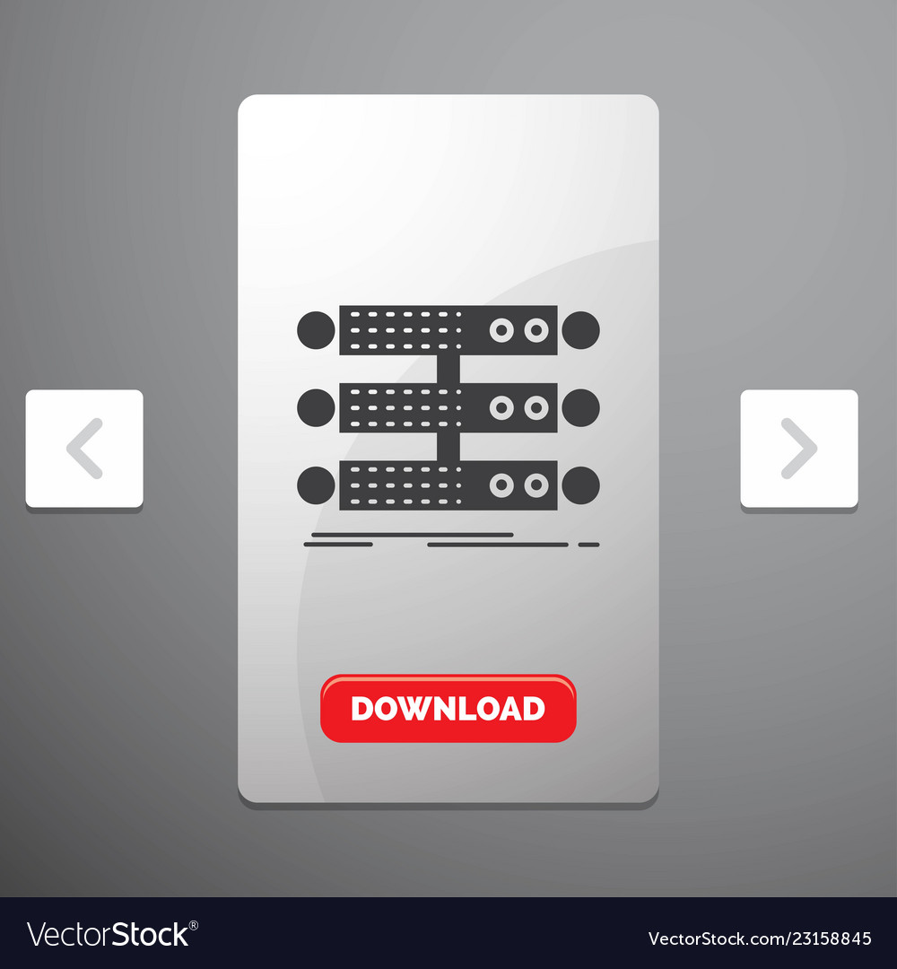 Server structure rack database data glyph icon vector image Server structure rack database data glyph icon