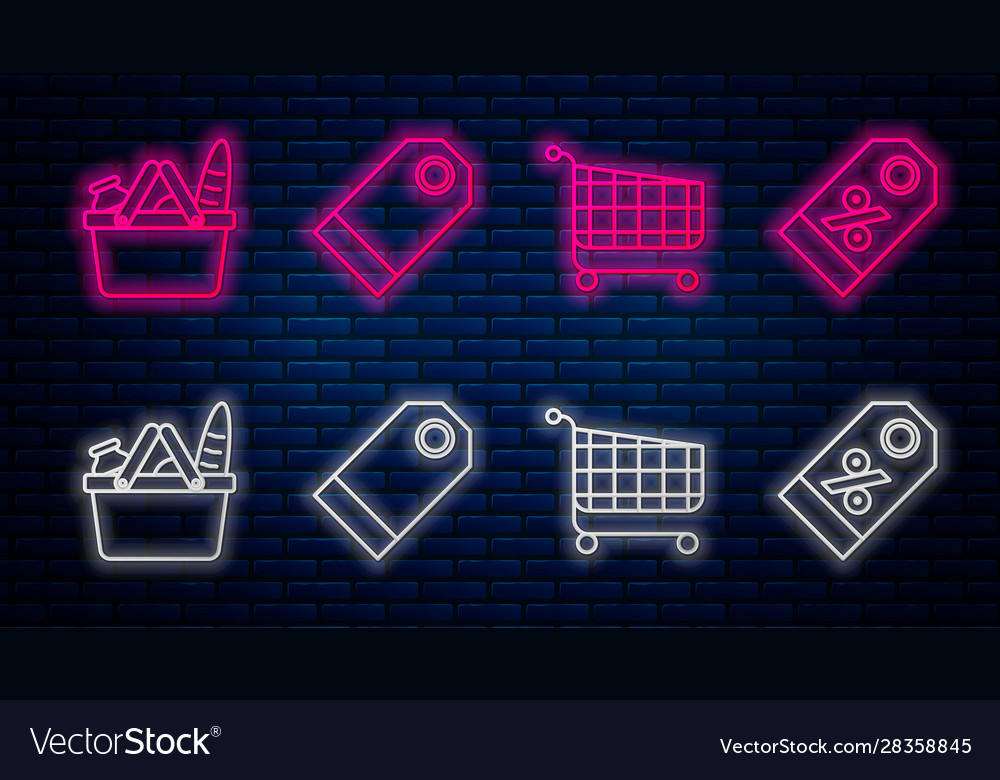 Set line blank label template price tag shopping Vector Image