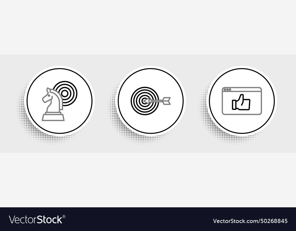 Set line customer product rating chess and target vector image Set line customer product rating chess and target