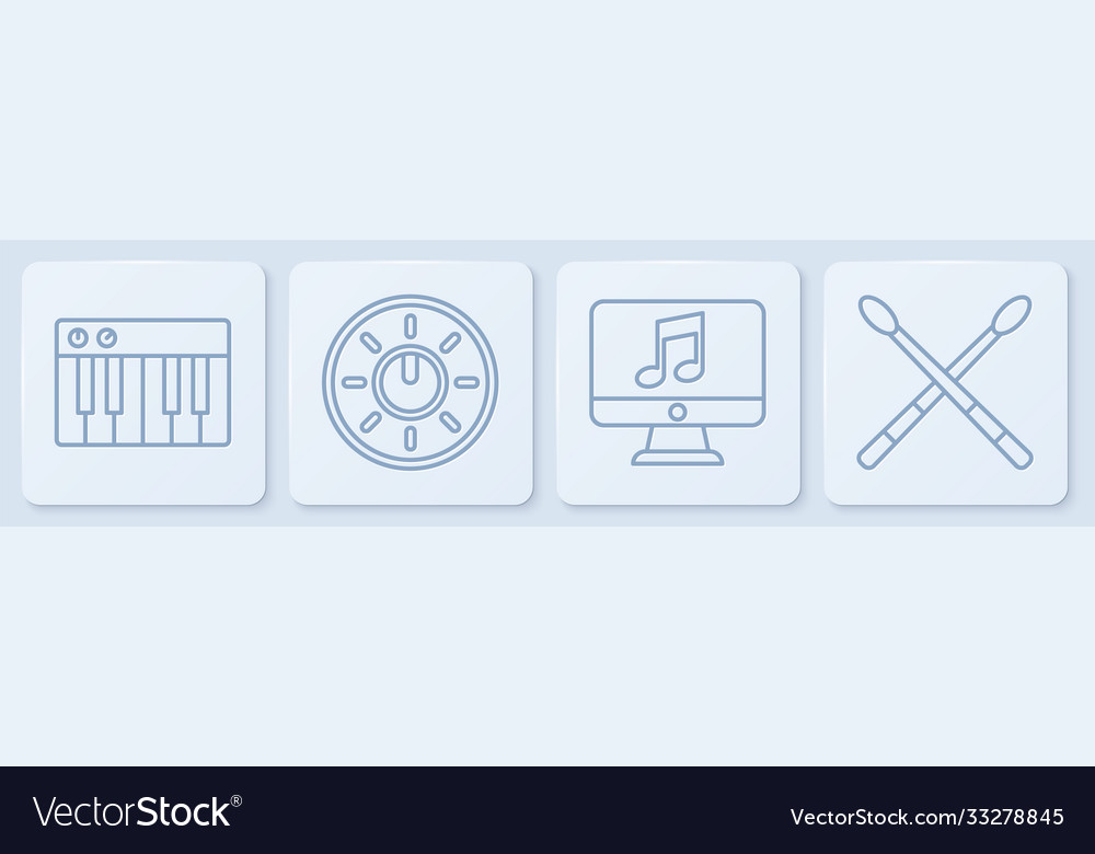 Set line music synthesizer computer