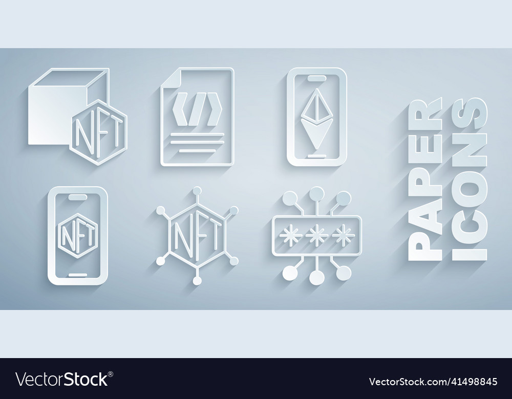 Set nft blockchain technology ethereum eth vector image Set nft blockchain technology ethereum eth