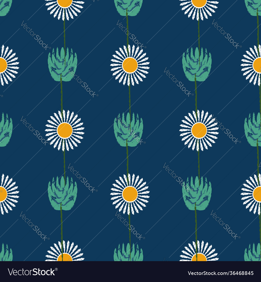 Spring flowers seamless repeat pattern print vector image Spring flowers seamless repeat pattern print