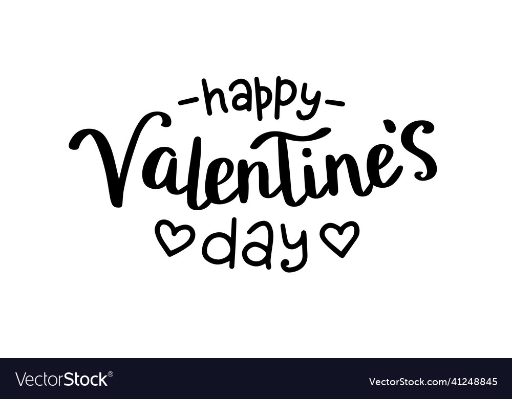 St valentine s day lettering hand written Vector Image