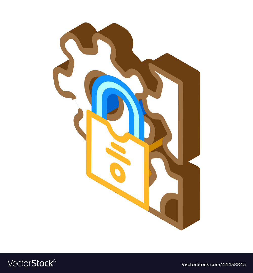 System padlock isometric icon