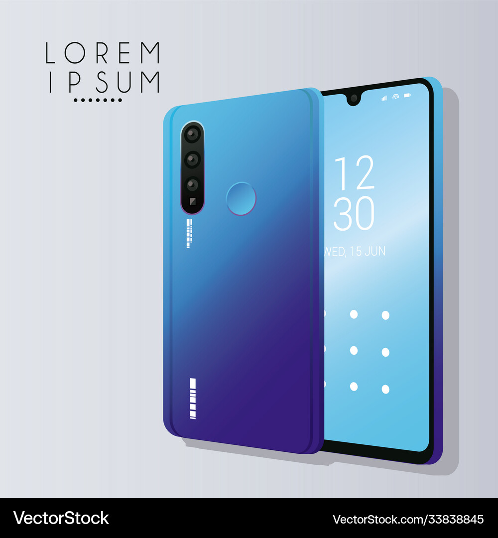 Two mockup smartphones devices icons Royalty Free Vector