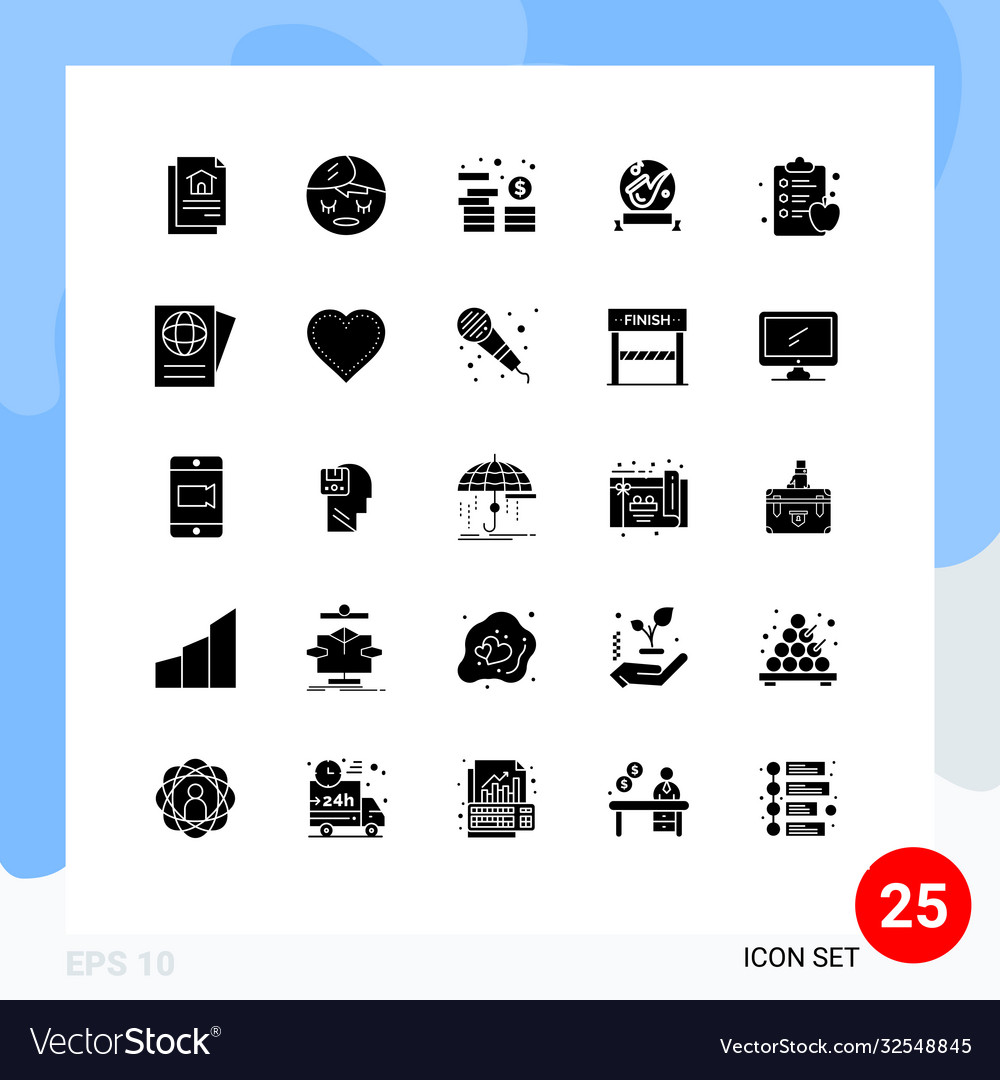 Universal icon symbols group 25 modern solid