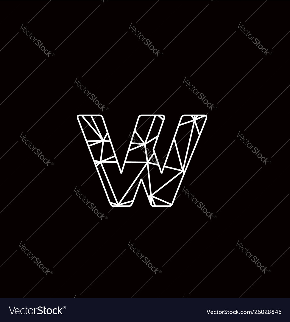 W geometric triangle block chain font