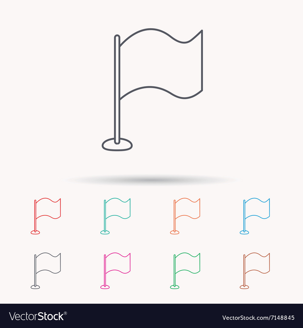 Waving flag icon location pointer sign