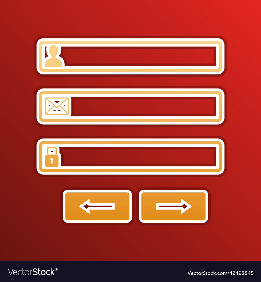 Web browser window with login page sign golden