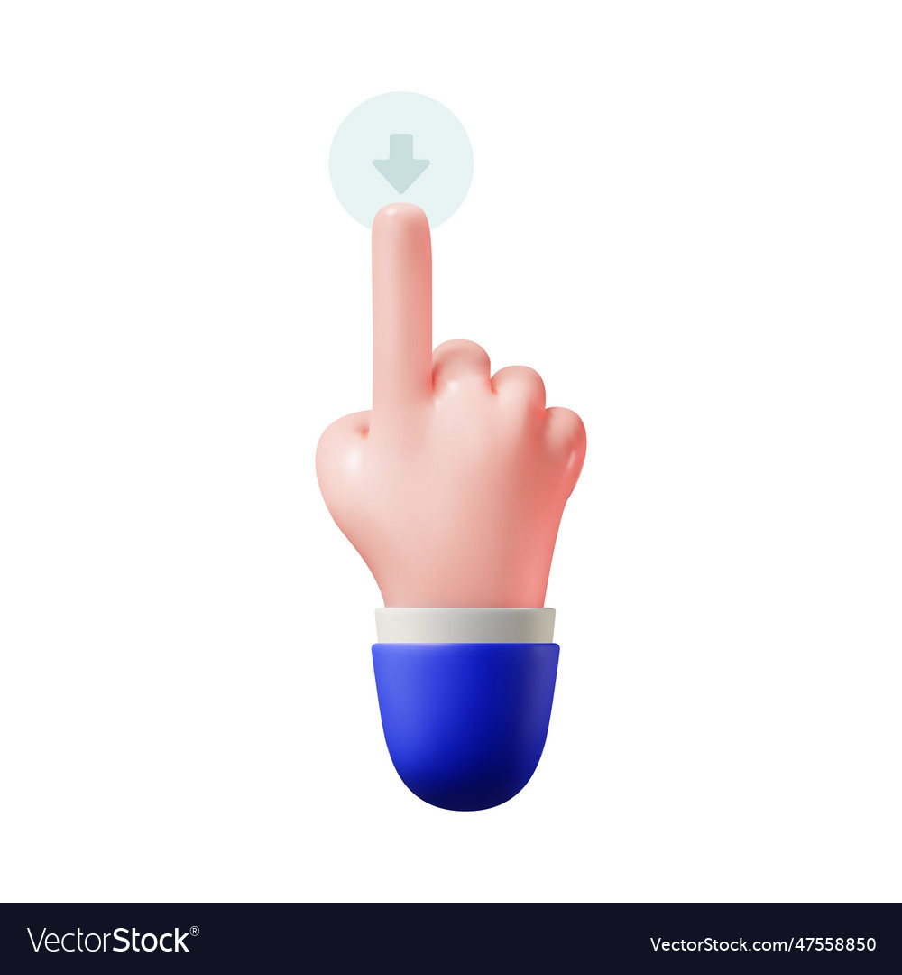 3d hand gesture scrolling on touchscreen isolated vector image 3d hand gesture scrolling on touchscreen isolated