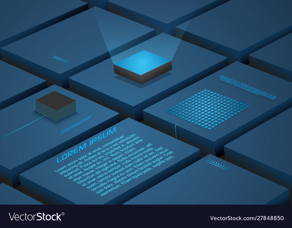 Abstract block background with artificial vector image Abstract block background with artificial