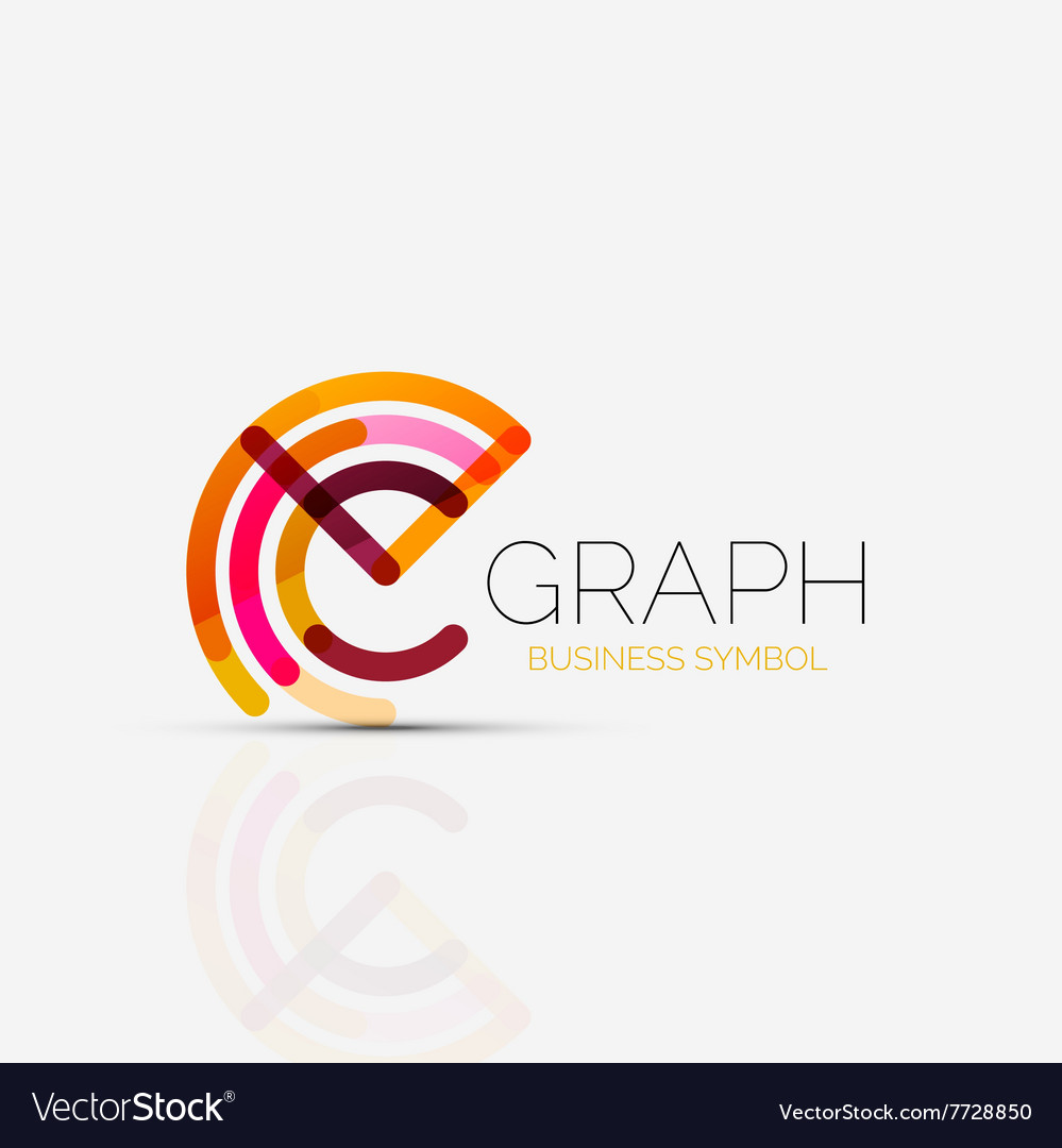 Abstract logo idea linear chart or graph