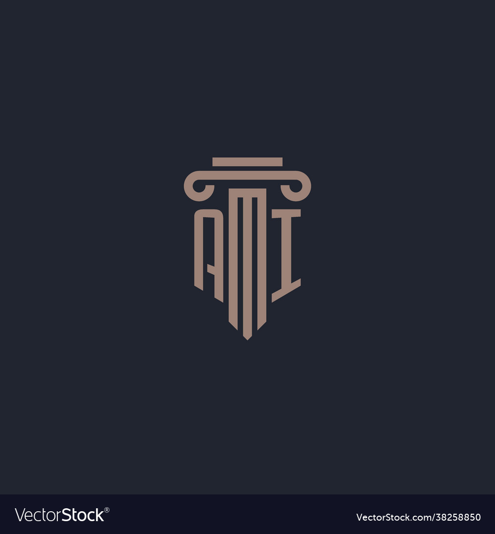 Ai initial logo monogram with pillar style design