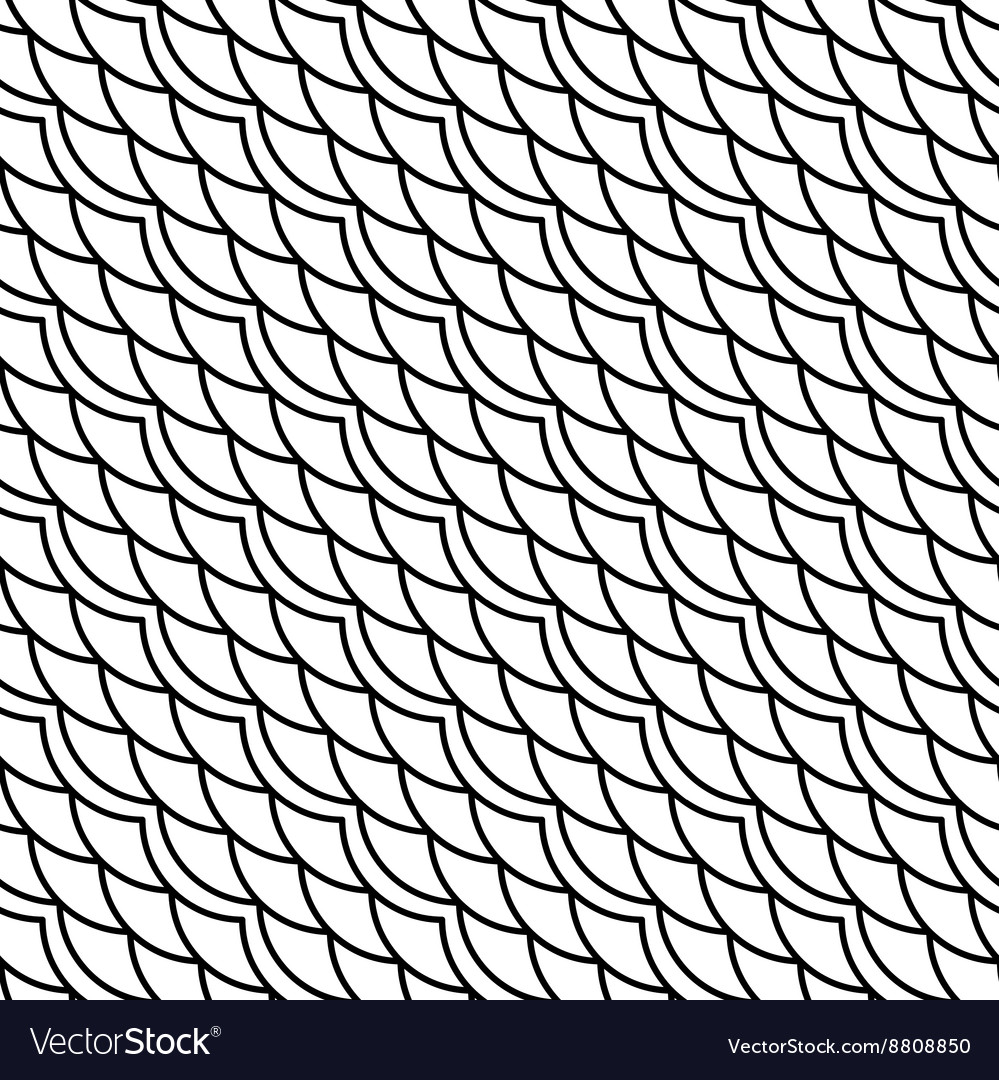 Download Black and white diagonal fish scale pattern Vector Image