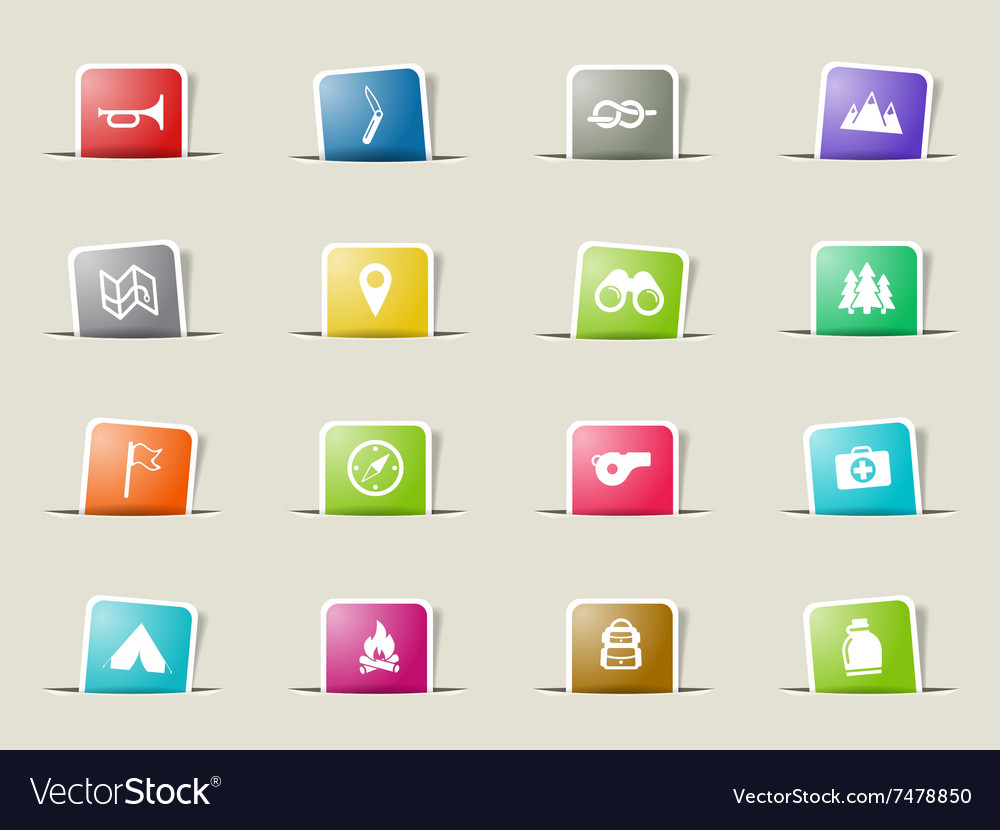 Boy scout simply icons Royalty Free Vector Image