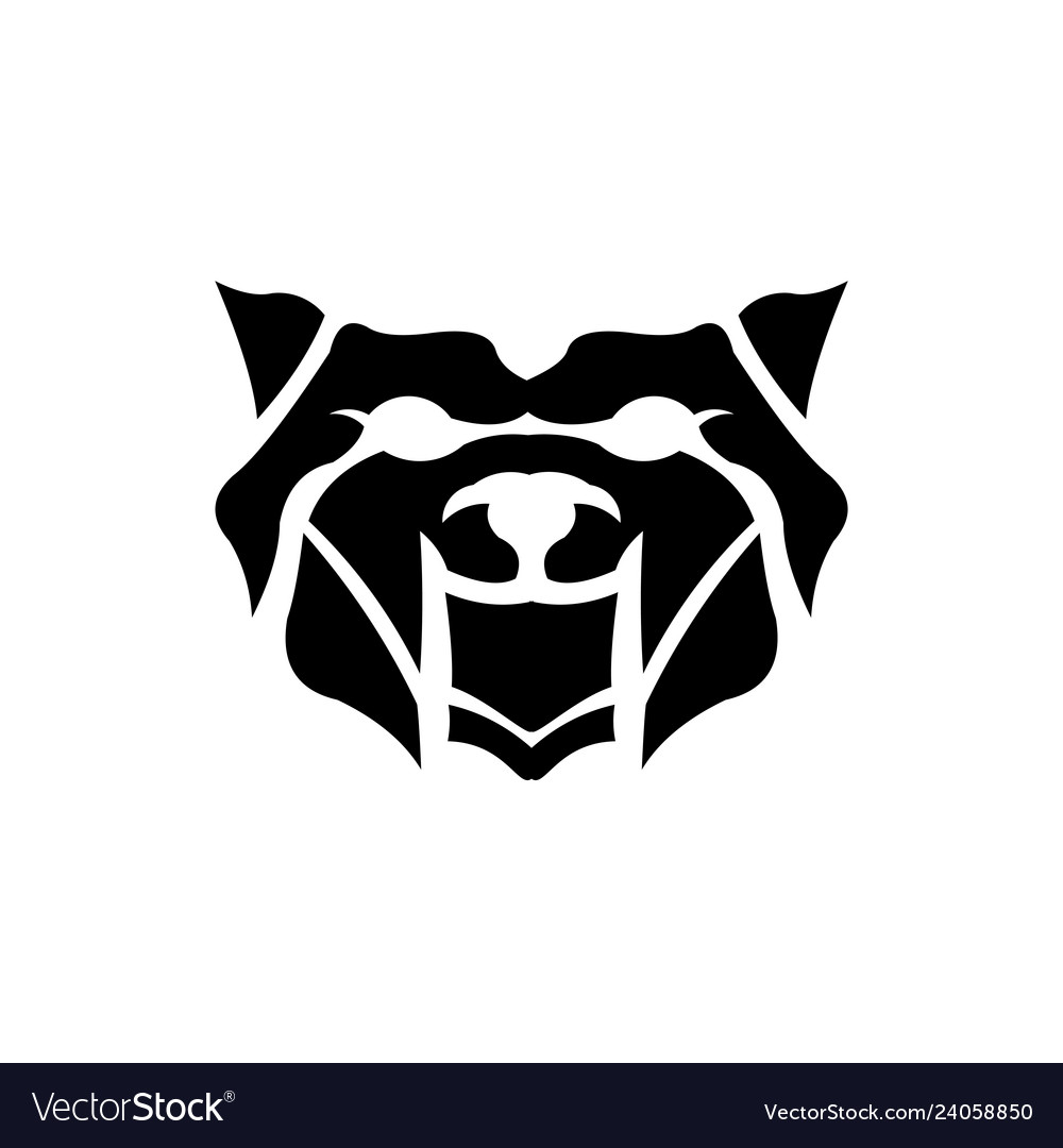 Bulldog wild animal head mascot