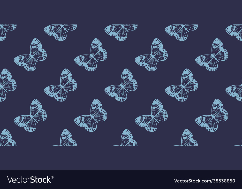 Butterfly seamless repeat pattern background vector image Butterfly seamless repeat pattern background