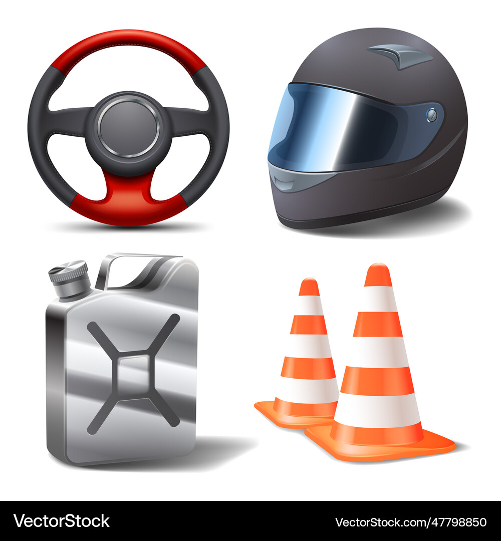 Car racing set Royalty Free Vector Image - VectorStock