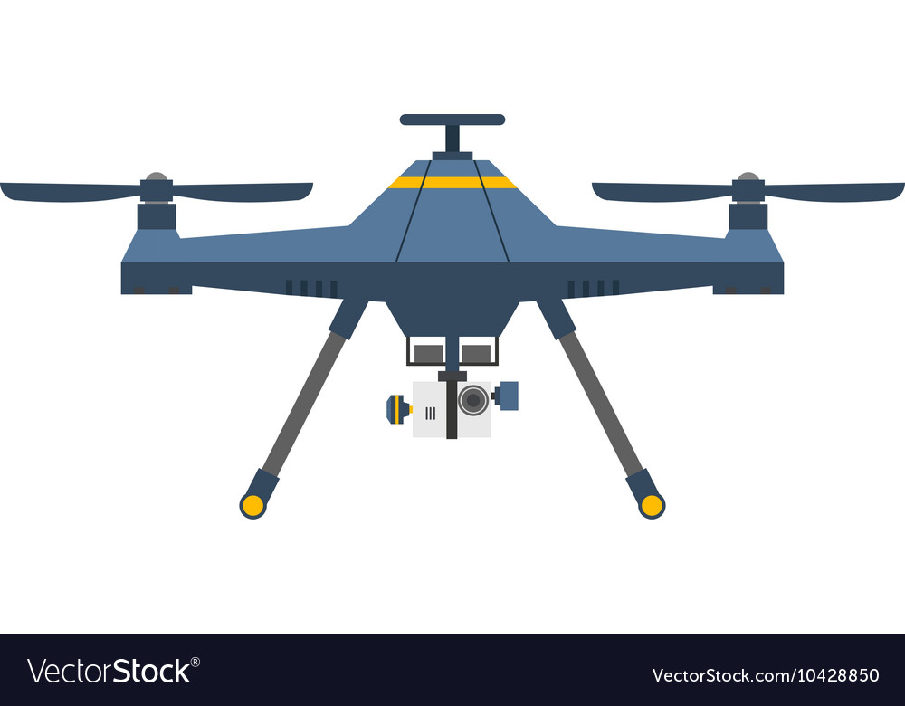 Drone quadcopter isolated