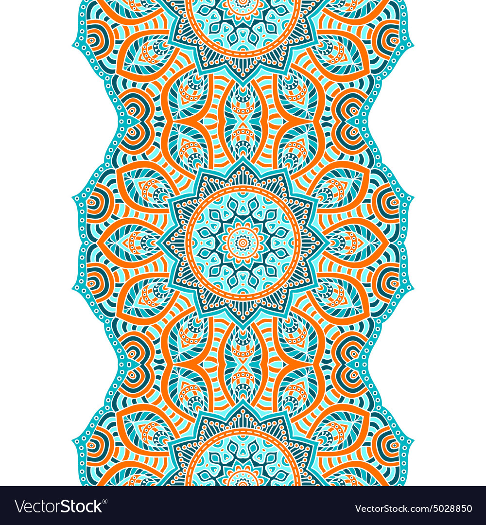 Ethnic floral seamless pattern