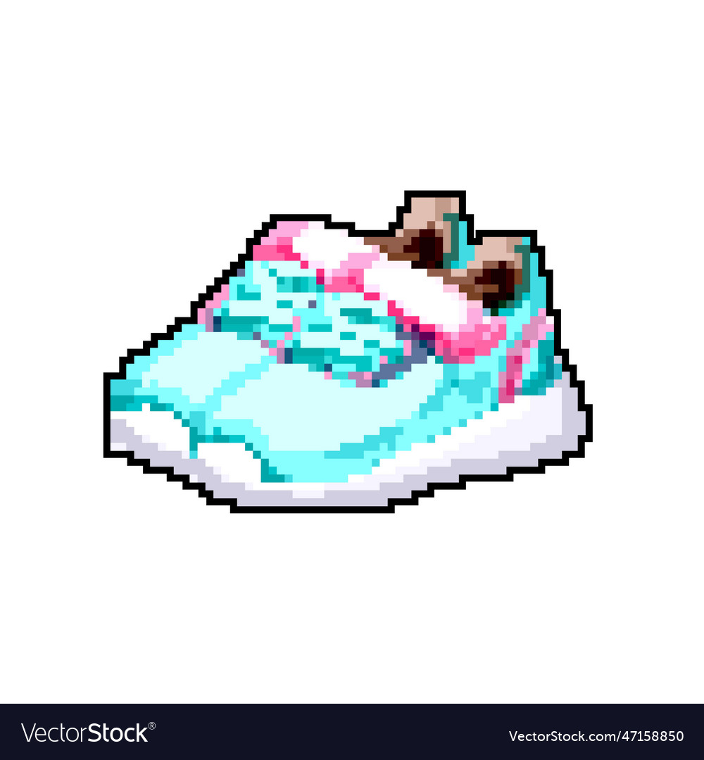 Fashion kid shoes game pixel art Royalty Free Vector Image