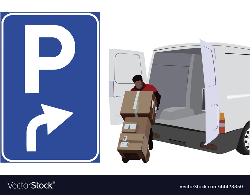 Free parking sign for loading and unloading