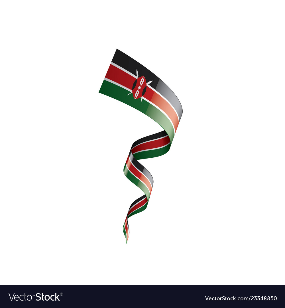 Kenya flag on a white Royalty Free Vector Image