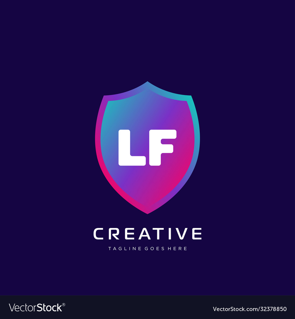 Lf initial logo with colorful template Vector Image Lf initial logo with colorful template