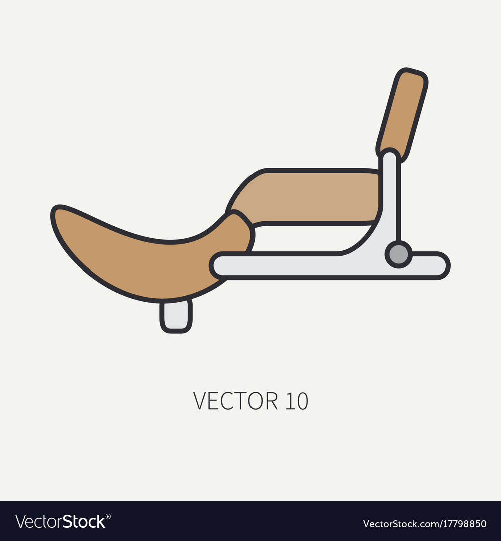 Line flat color motorcycle icon classic Royalty Free Vector