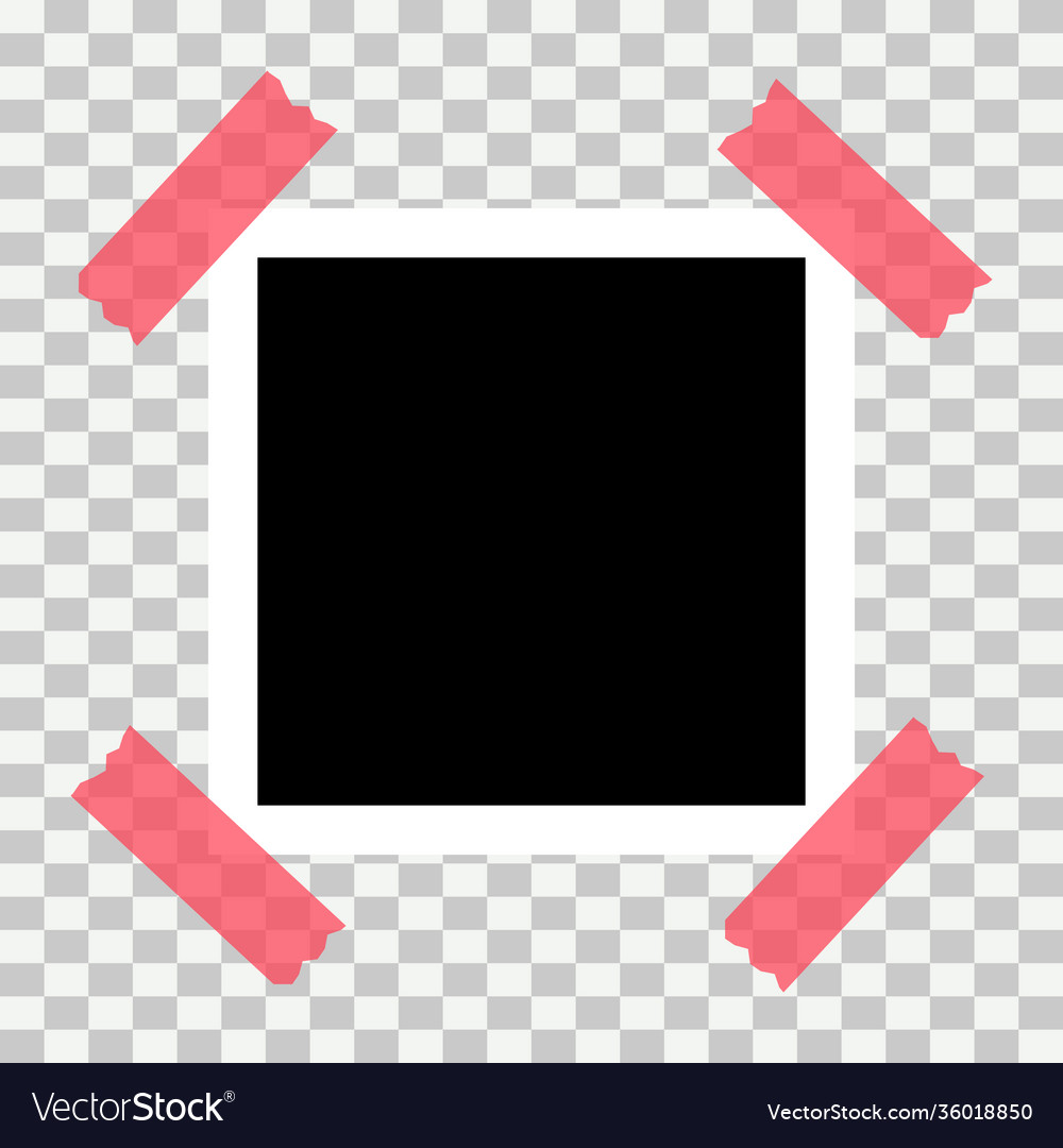 Old photo empty frame isolated on transparent vector image Old photo empty frame isolated on transparent