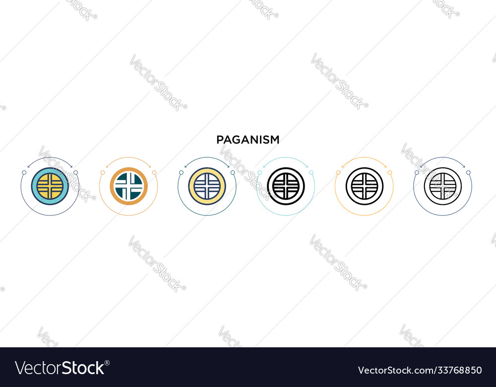 Paganism icon in filled thin line outline