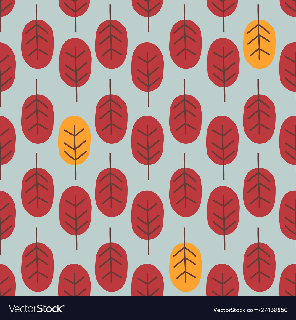 Seamless abstract autumn tree pattern forest vector image Seamless abstract autumn tree pattern forest