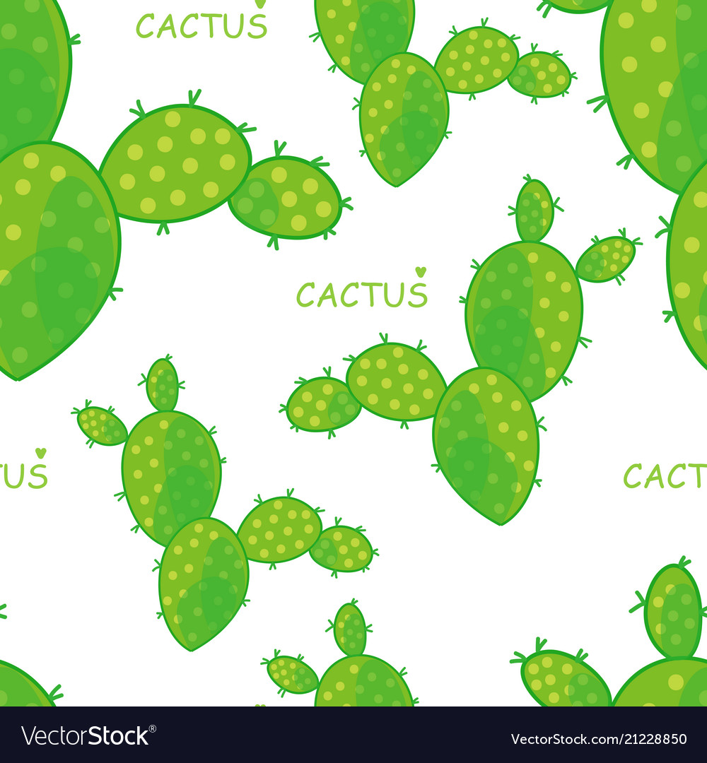 Seamless cactus pattern on light background vector image Seamless cactus pattern on light background