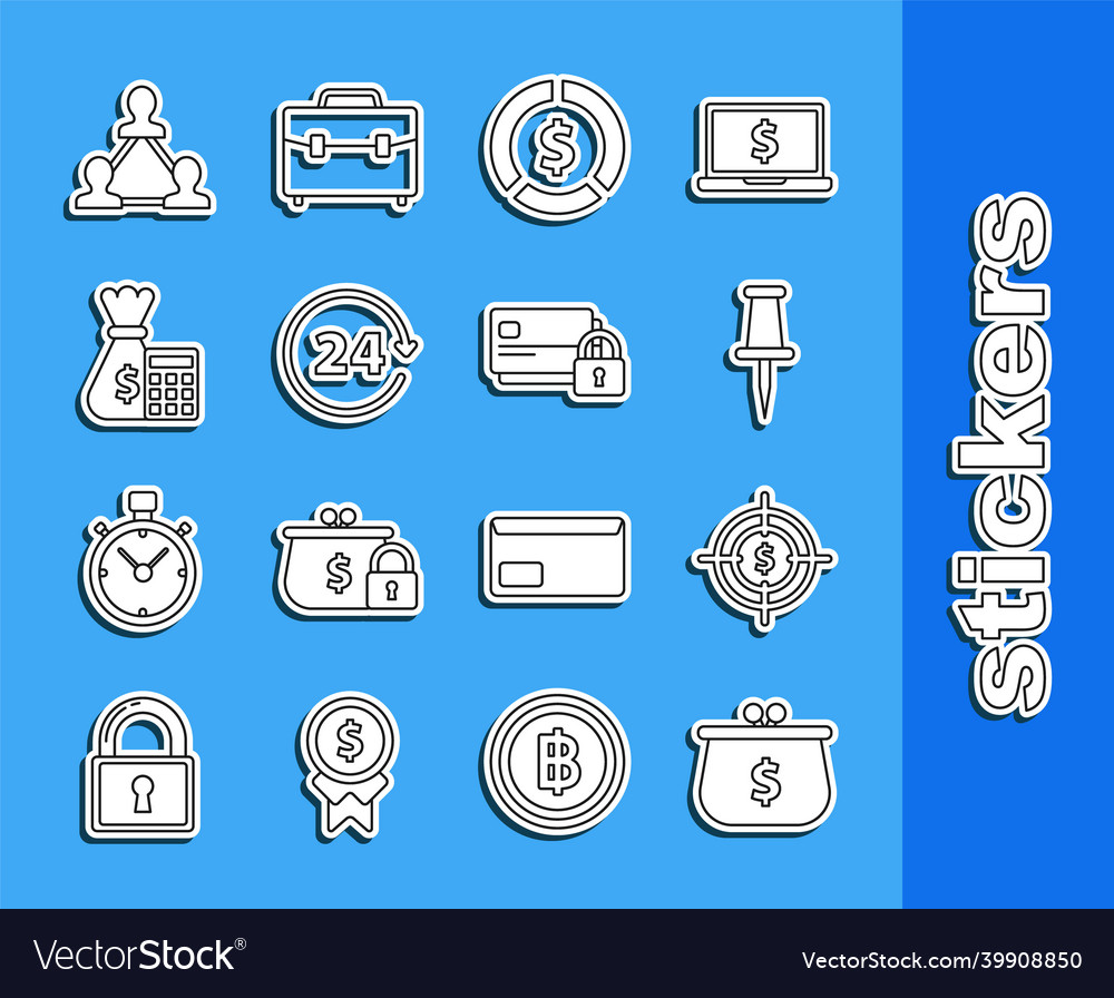 Set line wallet with dollar symbol target