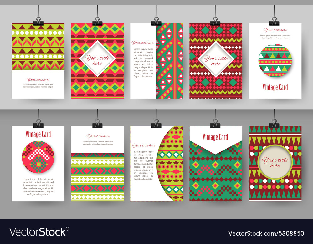 Set of creative vintage card templates best