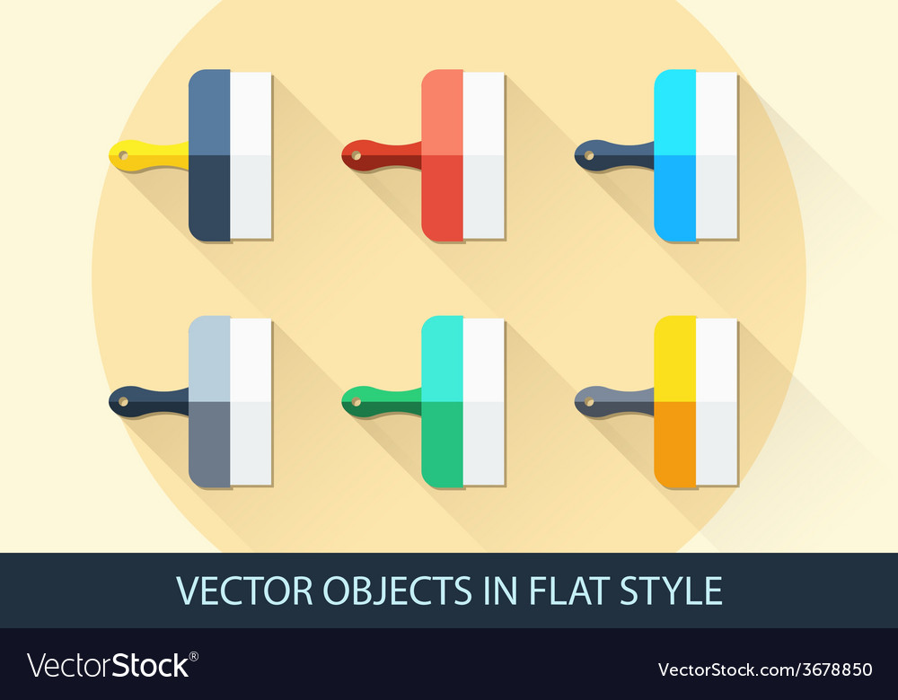 Set of spatula in a flat style with shadow