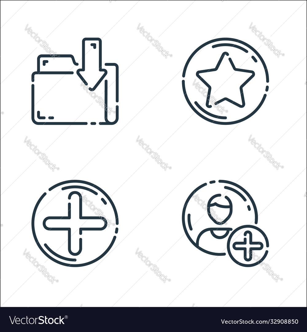 User interface line icons linear set quality vector image User interface line icons linear set quality