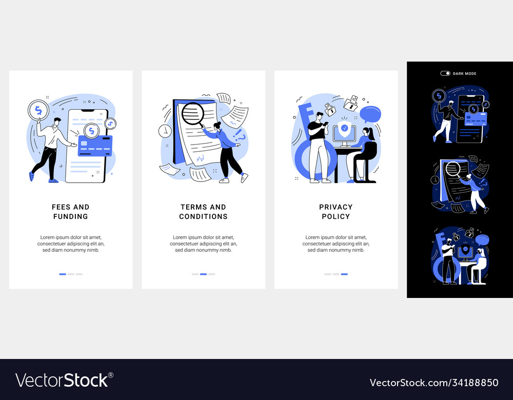 Website information page mobile app ui kit Vector Image Website information page mobile app ui kit