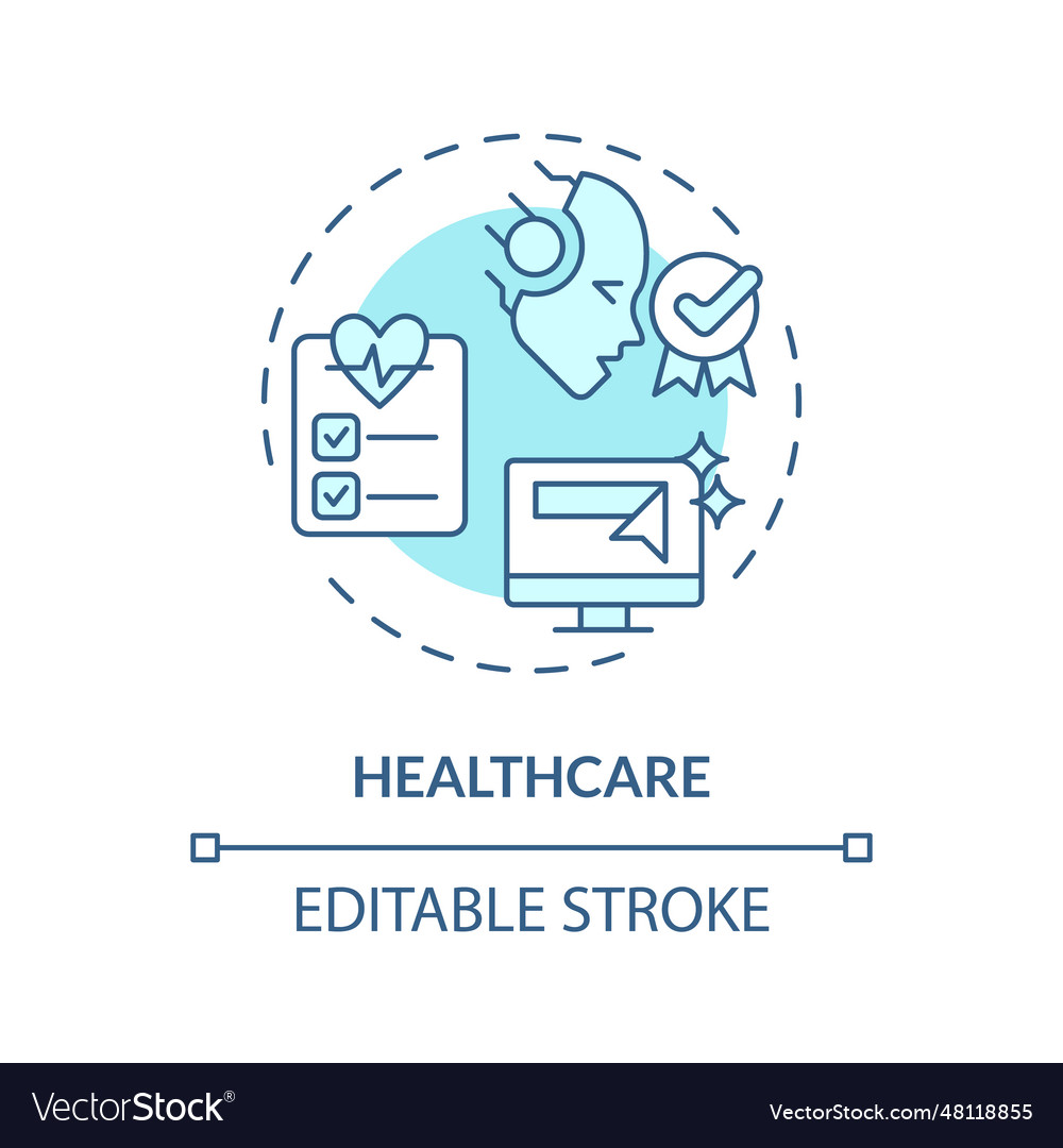 2d customizable healthcare line icon concept Vector Image