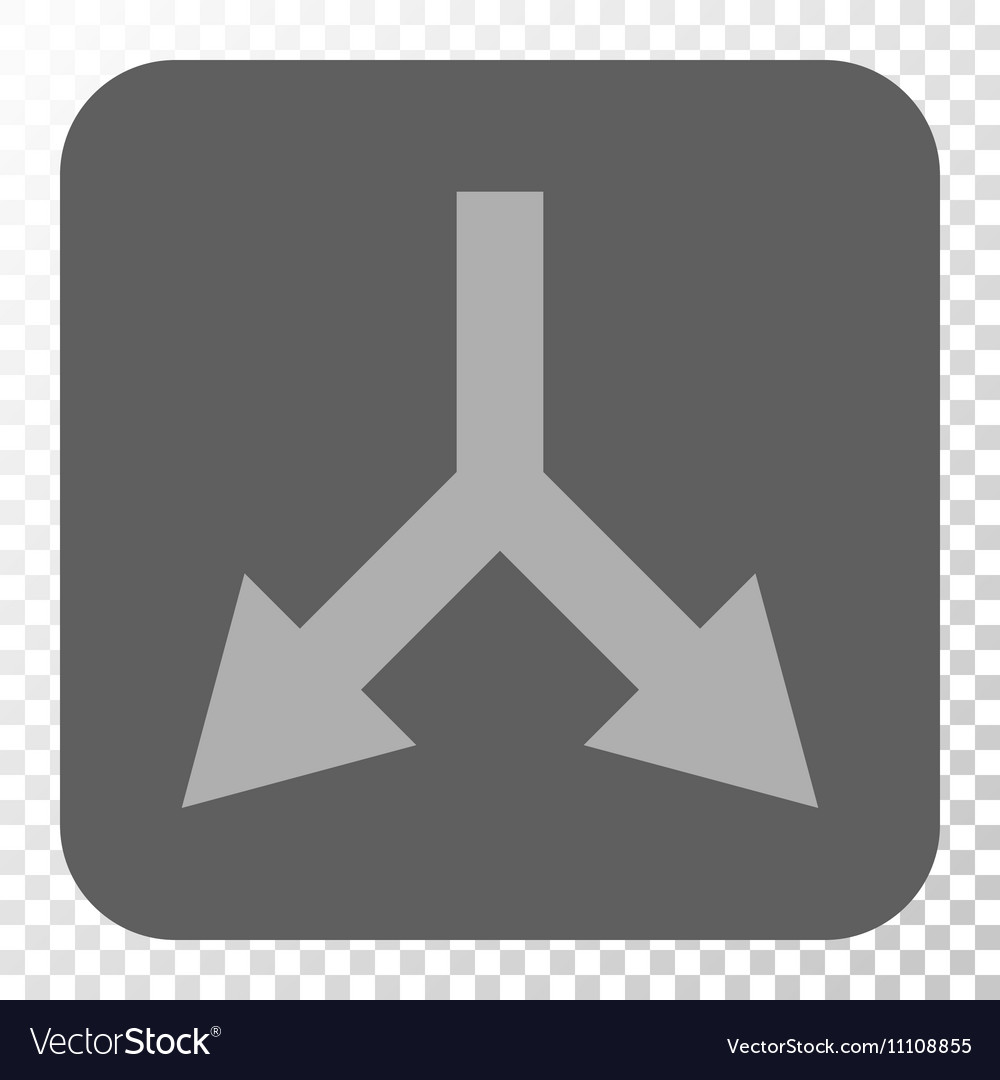 Bifurcation arrow down rounded square button