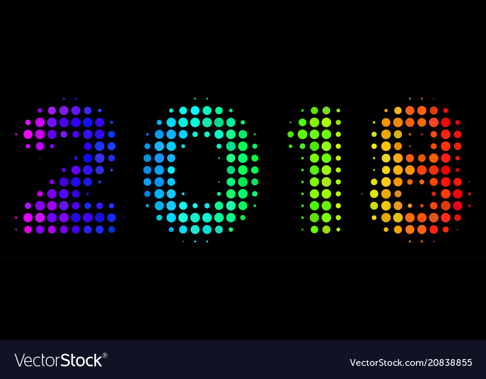 Bright dot 2018 jahr text icon