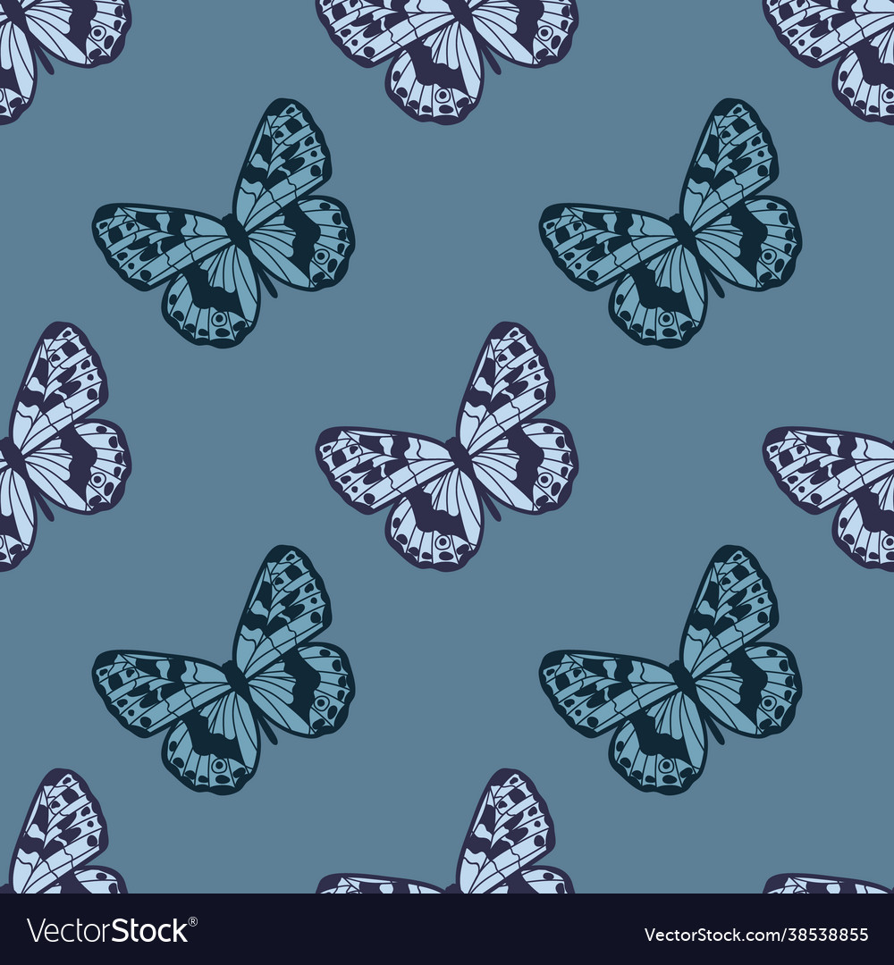 Butterfly seamless repeat pattern background vector image Butterfly seamless repeat pattern background