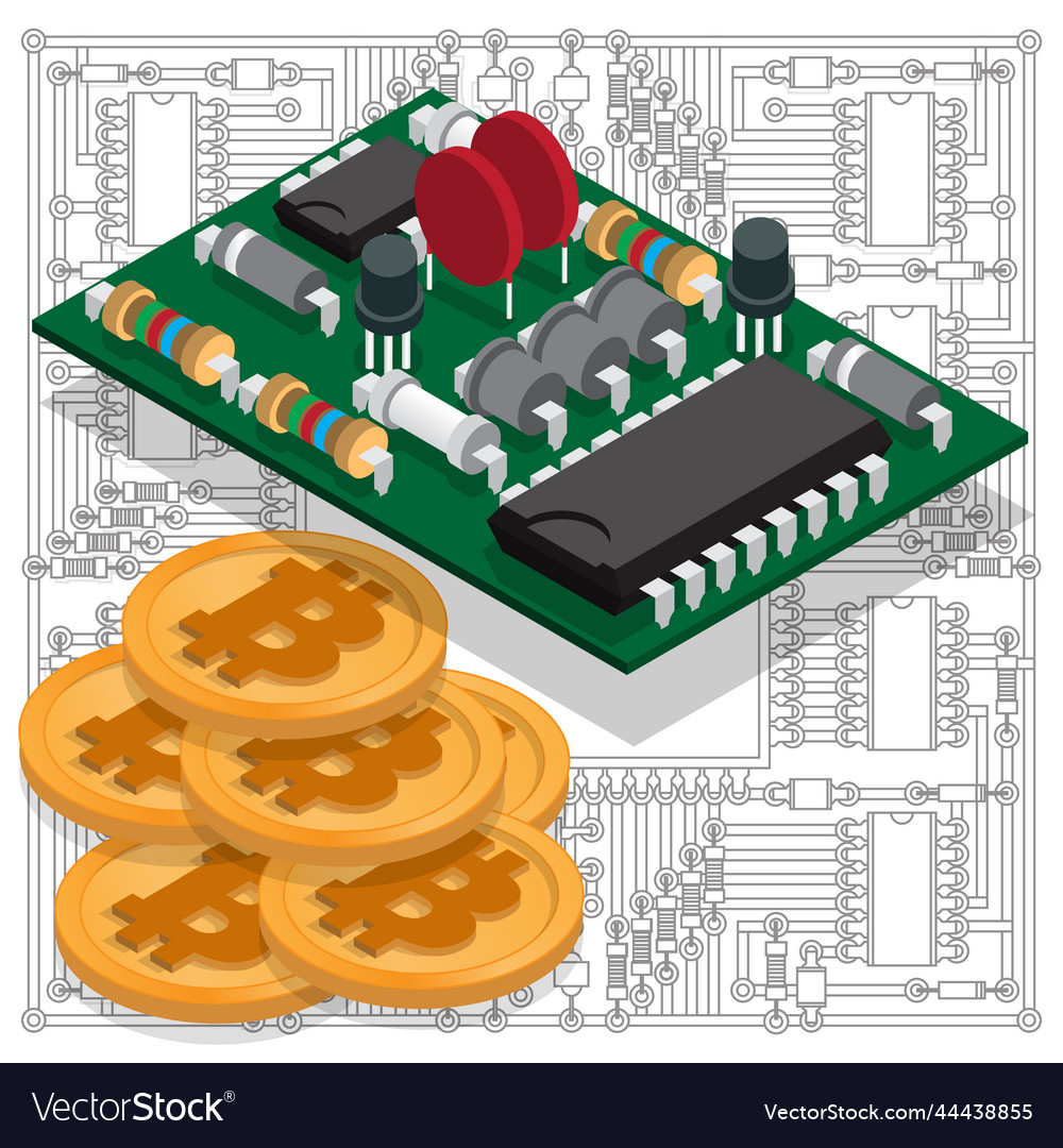 Elektronisches Board mit Bitcoin