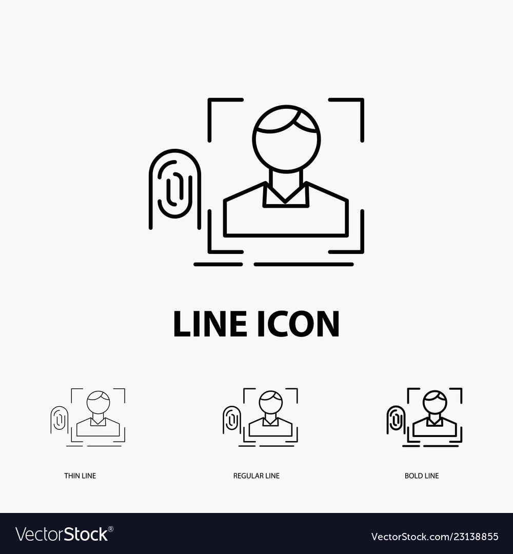 Finger fingerprint recognition scan scanning icon vector image Finger fingerprint recognition scan scanning icon