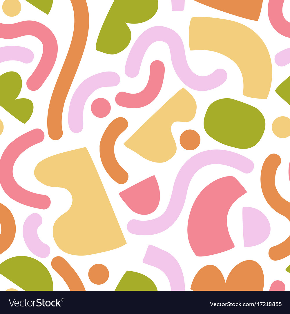 Geometric shape lines dots seamless pattern vector image Geometric shape lines dots seamless pattern