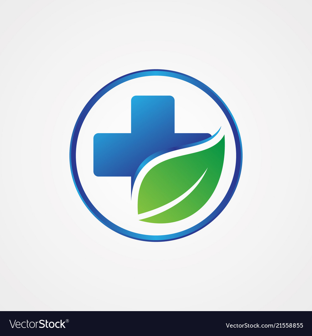 Health cross leaf symbol Royalty Free Vector Image